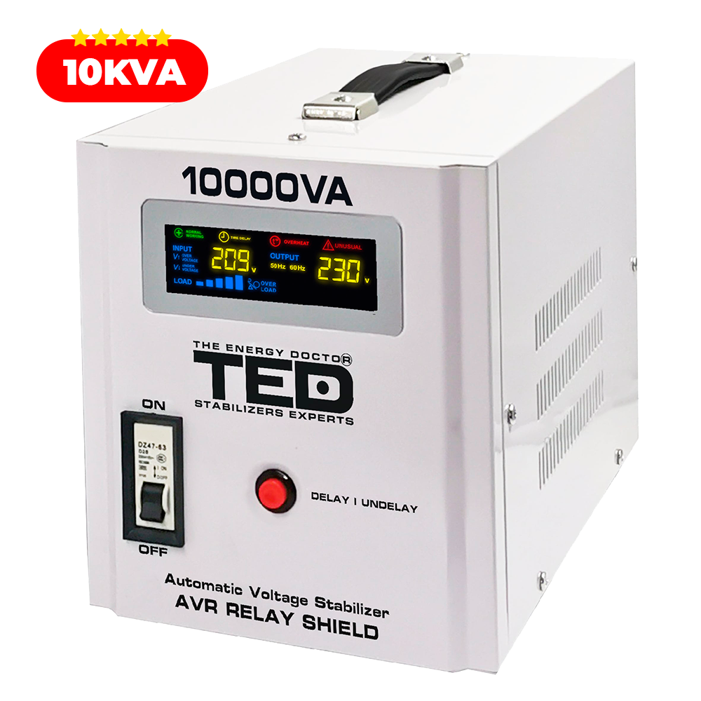 Regulator stabilizator tensiune monofazat 10KVA 6000W 6kW TED 000071