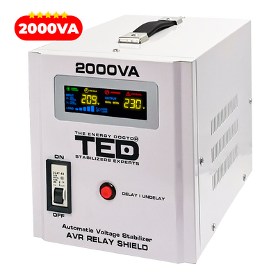 Regulator stabilizator tensiune centrala termica 2000VA 1200W TED000125