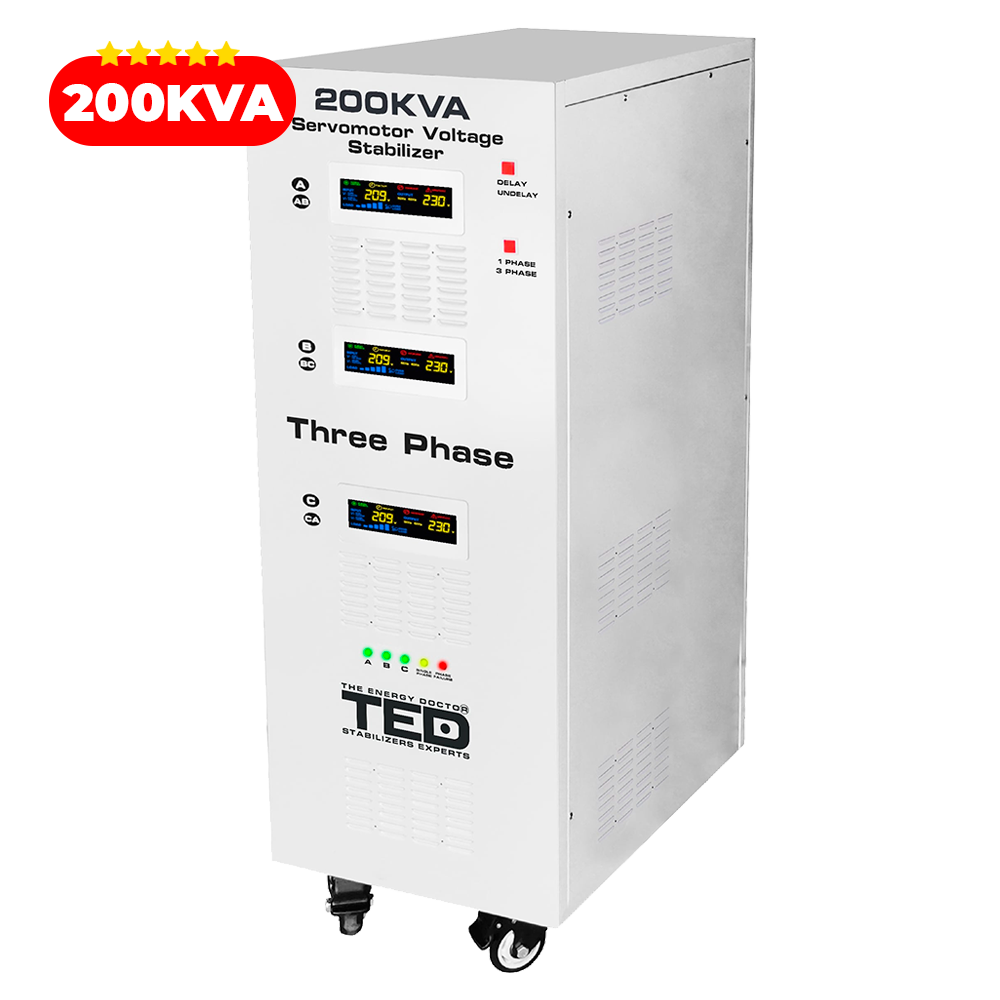 Regulator Stabilizator Tensiune Servomotor 200KVA 142kW TED Electric 