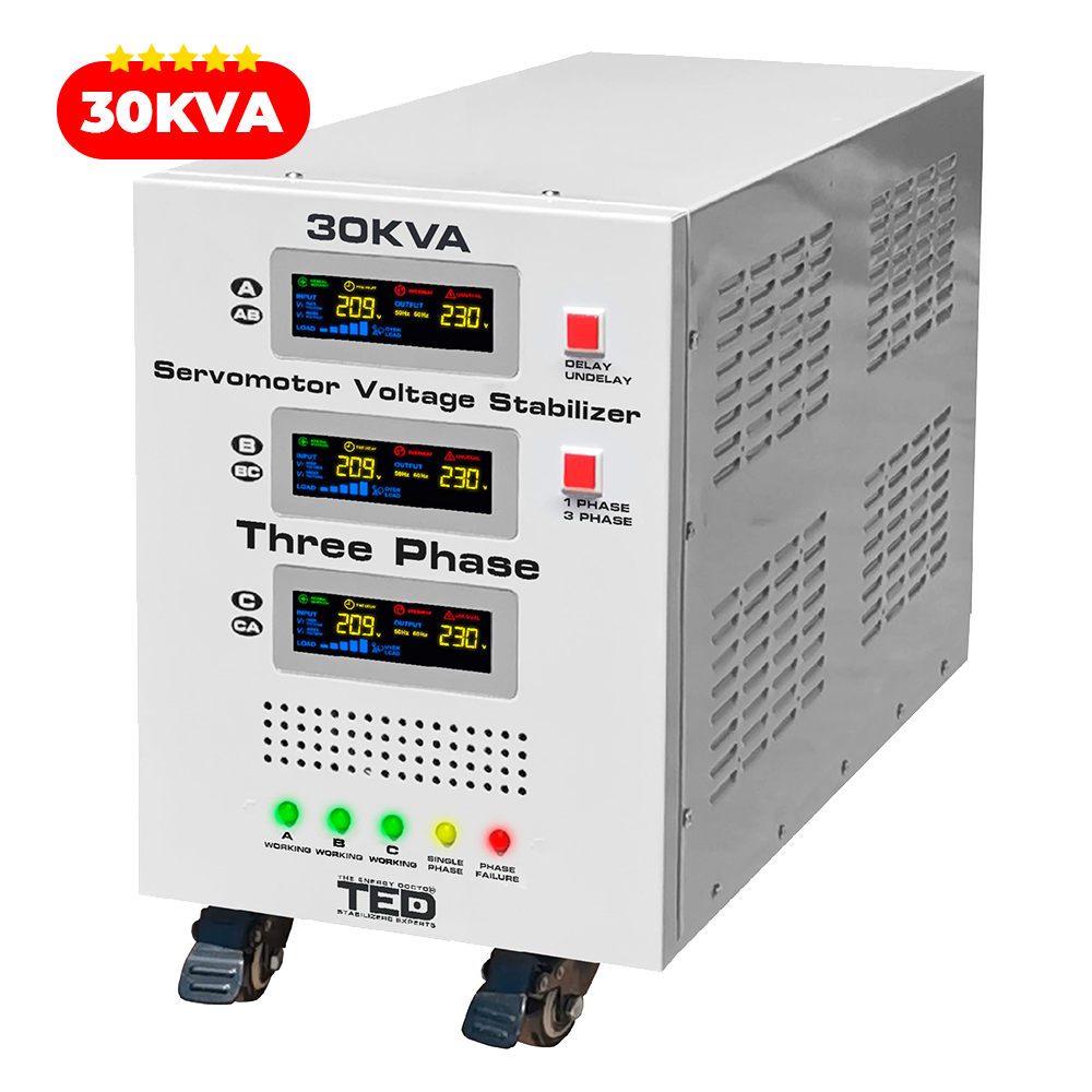 Regulator Stabilizator tensiune trifazat 30KVA 24kW TED Electric AVR