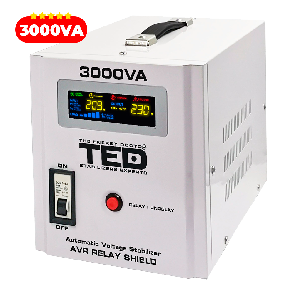 Regulator Stabilizator Tensiune 3000VA 1800W TED 000149