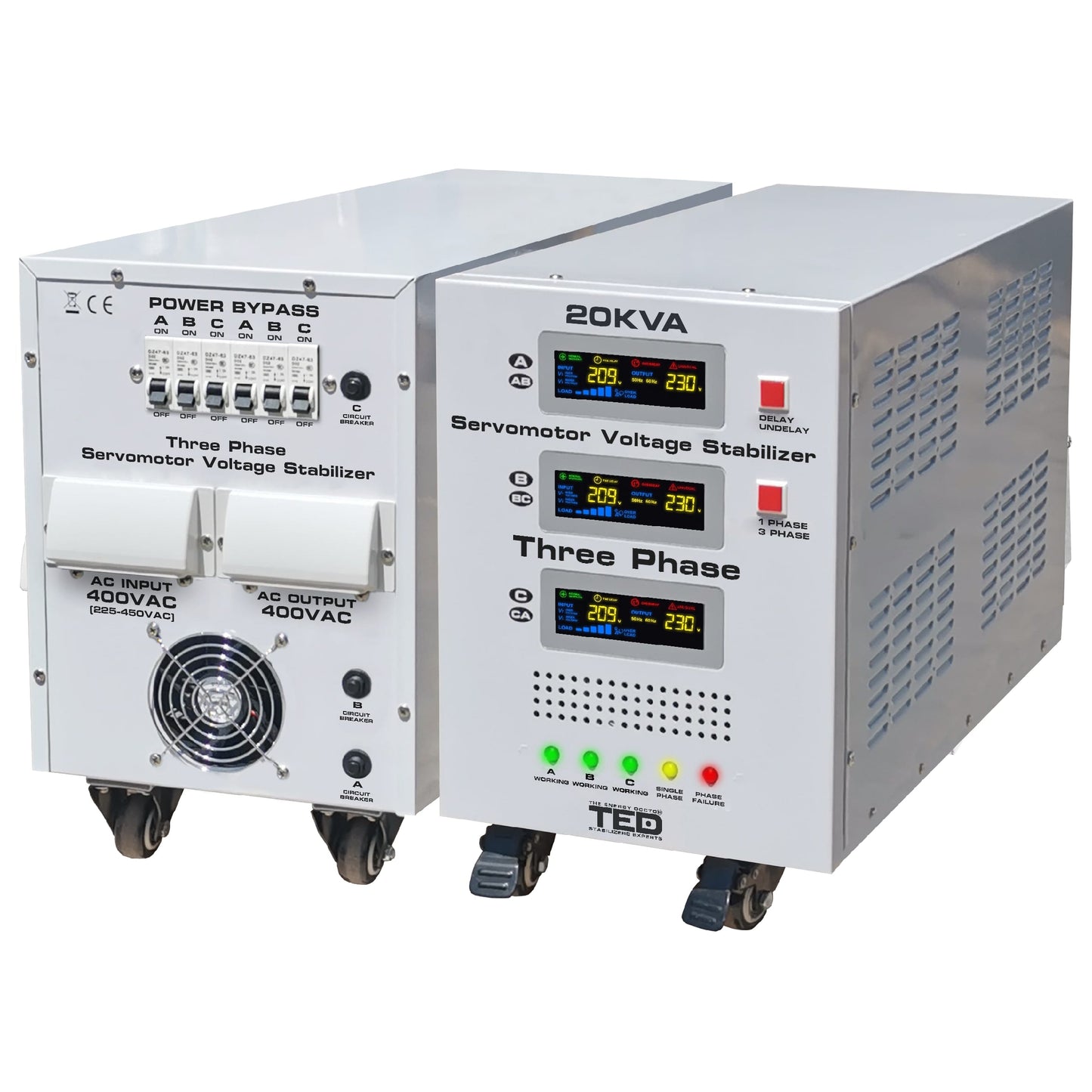Stabilizator tensiune trifazat servomotor 20KVA 16kW TED 000118