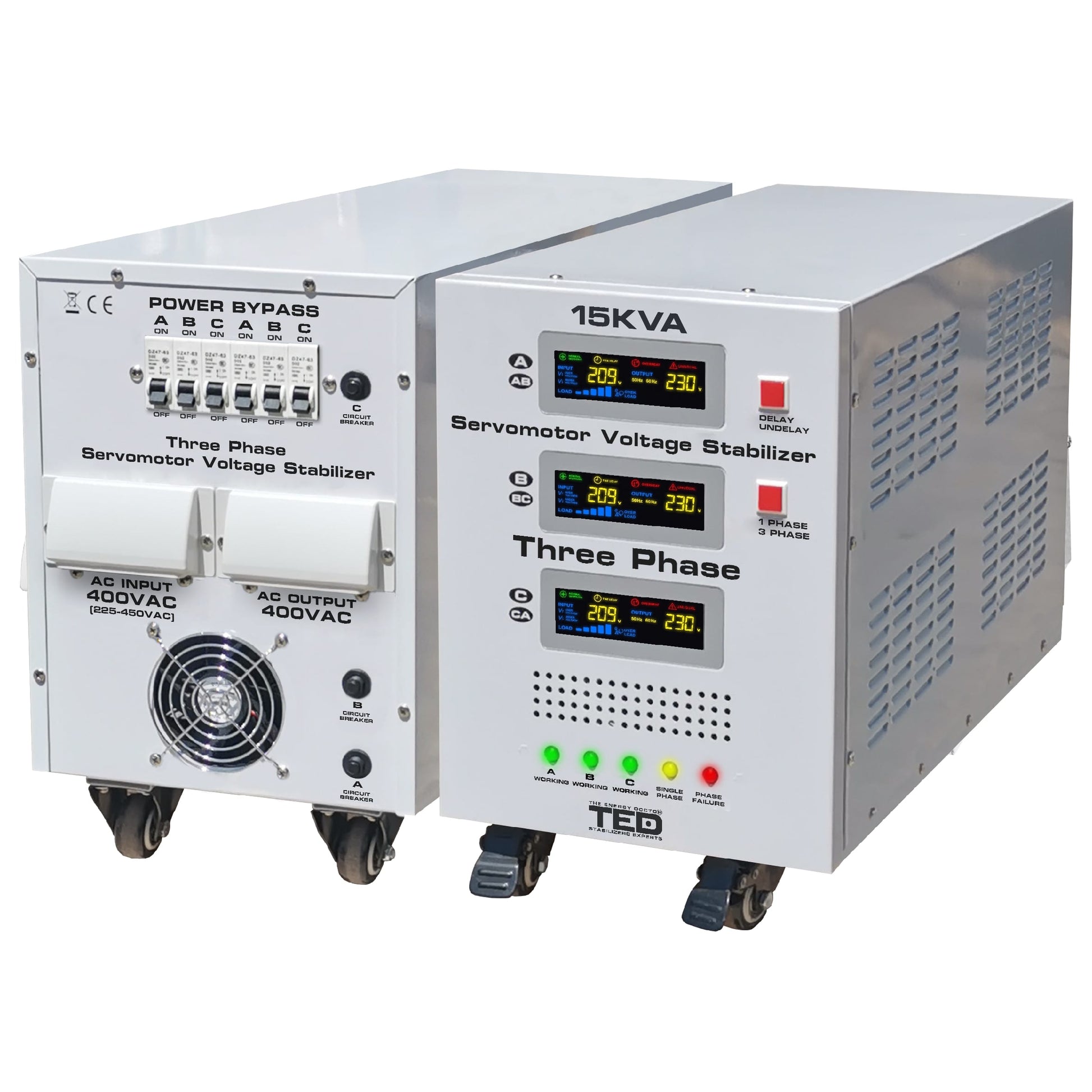 Stabilizator Tensiune Trifazic 15KVA 12kW servomotor TED Electric