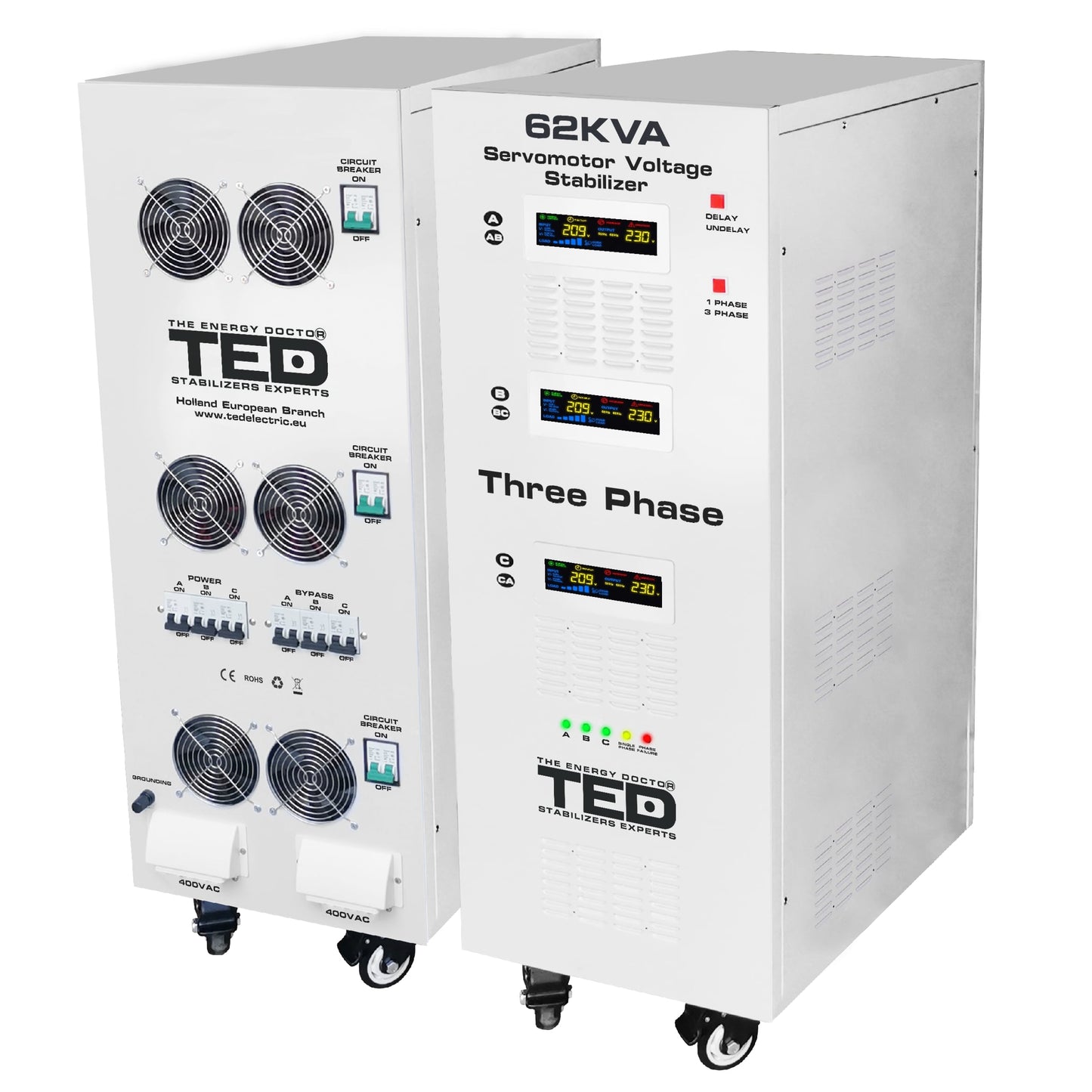Stabilizator tensiune trifazic 62KVA 48kW TED Electric