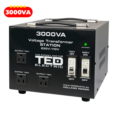 Transformator curent 220V 110V 3000VA 2400W TED Electric